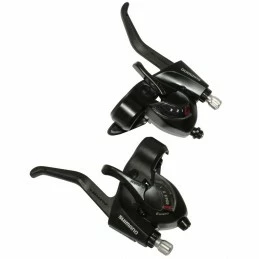 Marque Levier-Manette Vtt Shimano Stef41 3X6V. Noir Pour Frein V-Brake (Paire) 2 Doigts 1 Marque Levier-Manette Vtt Shimano Stef41 3X6V. Noir Pour Frein V-Brake (Paire) 2 Doigts